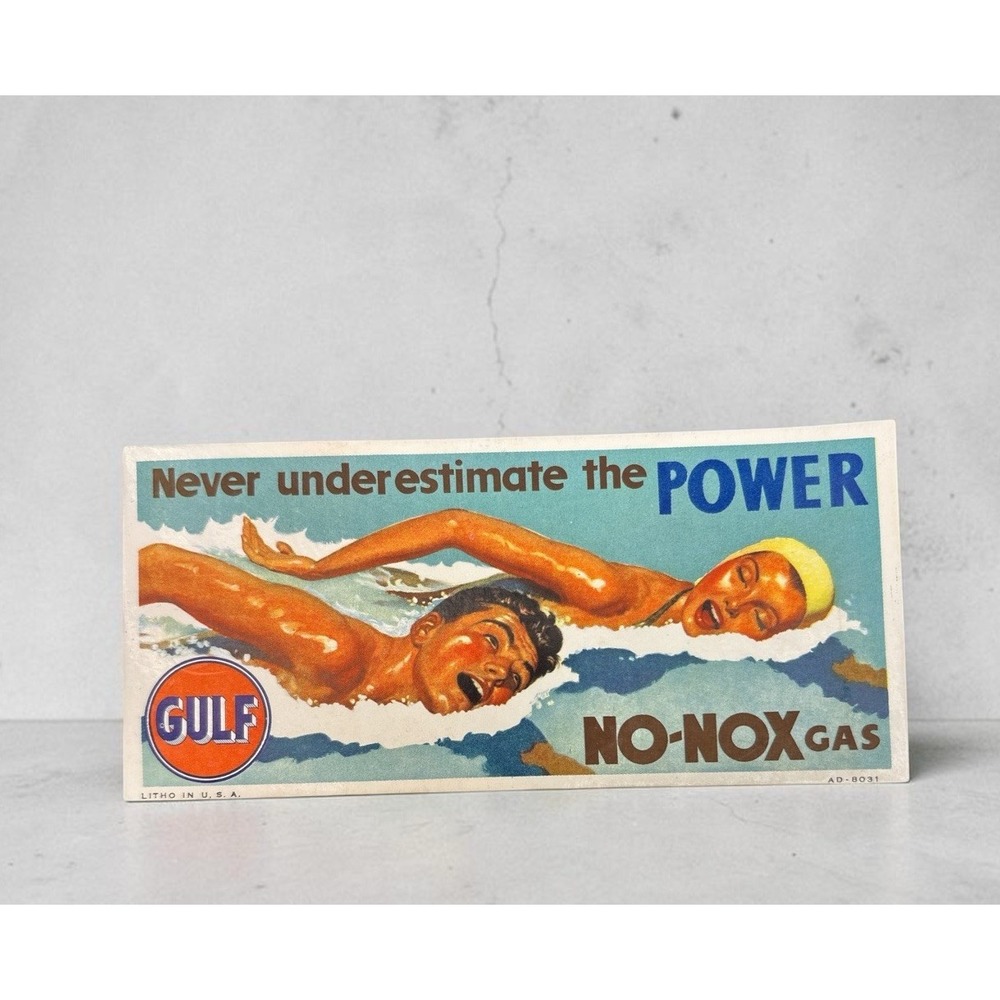 Vintage GULF No-Nox Gas Gasoline swimmers